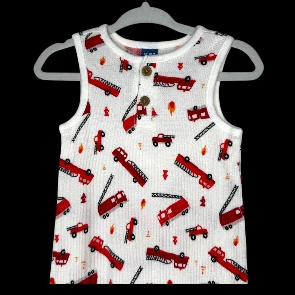 Old Navy Unisex Sleeveless Thermal-Knit Henley One Piece Jumpsuit Baby